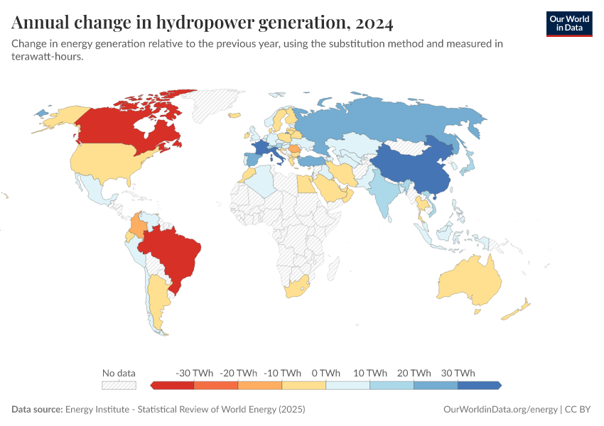 A thumbnail of the "Annual change in hydropower generation" chart
