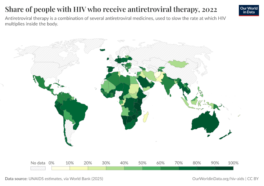 A thumbnail of the "Share of people with HIV who receive antiretroviral therapy" chart