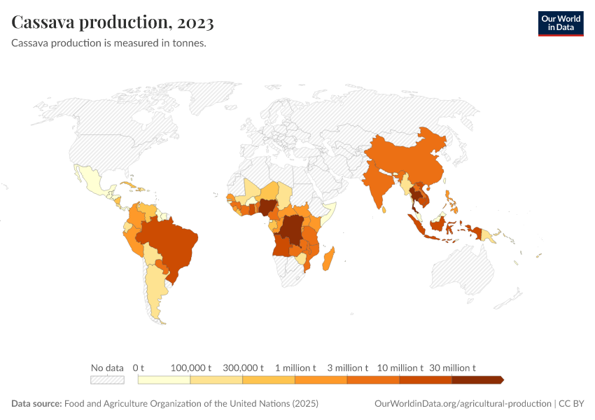 A thumbnail of the "Cassava production" chart