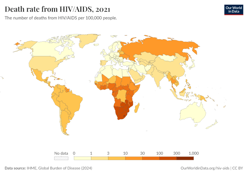 A thumbnail of the "Death rate from HIV/AIDS" chart