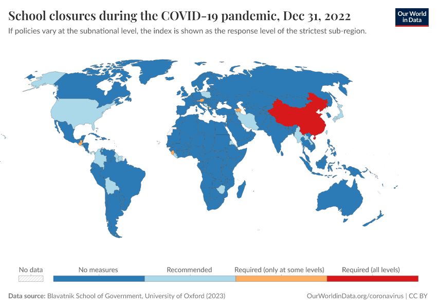 A thumbnail of the "School closures during the COVID-19 pandemic" chart