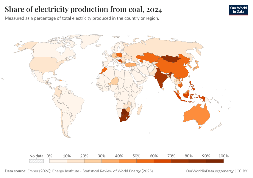 A thumbnail of the "Share of electricity production from coal" chart
